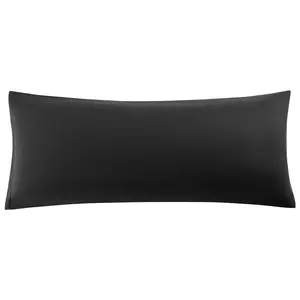 Unique Bargains Soft Microfiber Body Pillow Cover with Zipper Closure, Long Pillow Cases for Body Pillows Weave for 90 Gsm Polyester, Black Body (20"x48")