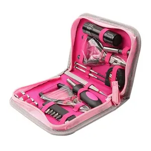 ABYA 23Pcs Household Repair Tool Kit, Multifunctional Pink Home Hand Tool Set, Portable Women Repair Tool for DIY Home Repair
