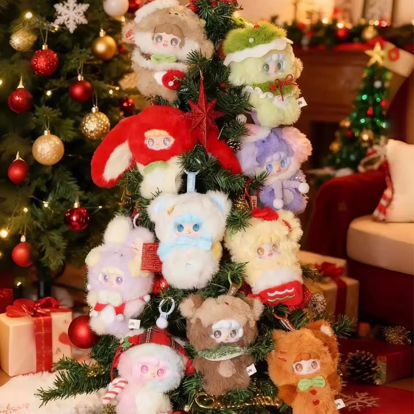 Yooki Holiday Vinyl Plush Blind Box - Soft Fluffy Bag Charm, Keychain, Festive Doll, Multiple Cute Styles, Perfect Holiday Gift & for Collectors | Ideal Holiday Present,Festive Decor