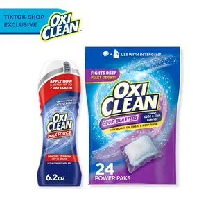 OxiClean Power Pak Laundry Booster + Stain Pre-Treater Bundle, Stain Remover Laundry Packs, Use with Detergent, Eliminates Tough Odors and Removes Stains