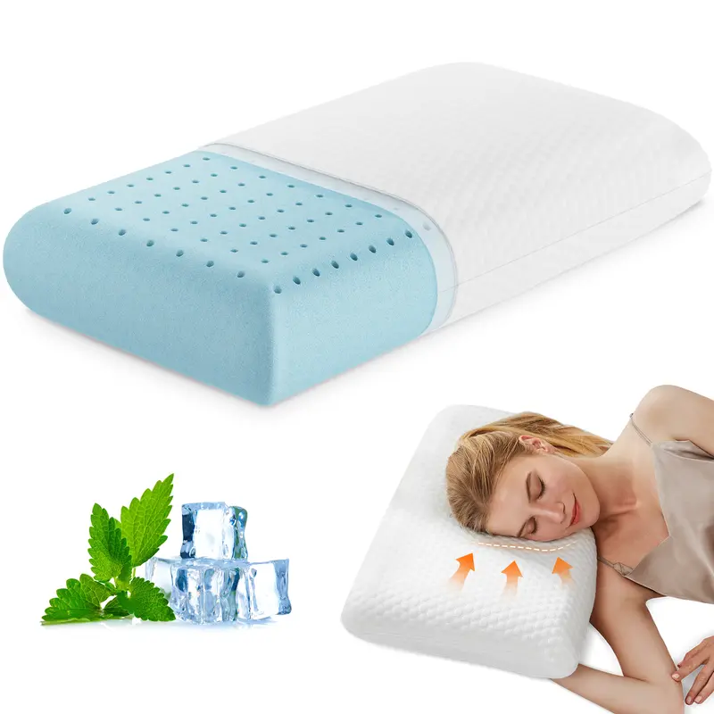 【Deal】Orthopedic Durable Memory Foam Pillow with Temperature-Regulating Cooling Gel, Honeycomb Design - Skin-Friendly, Ergonomic Side Sleeping Support, Body Alignment, Removable Machine-Wash Cover, 1 Pack, 24"x16" Sleeping Pillow
