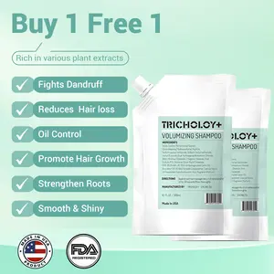 【Black Friday】Buy 1 Get 1 Free Tricholoy+ Anti-Hair Fall & Less Shedding & Volumizing Shampoo | Biotin, Arginine & Oleanolic Acid | Strengthens Roots | Promotes Hair Growth | Oil Control & Scalp Nourishment | 300ML
