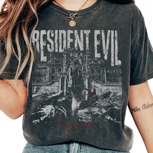 Comfort Colors Resident Evil Requiem Graphic T-Shirt, Survival Horror Game Vintage Tee, Retro Zombie Aesthetic Shirt for Men Women Fans Gift USA