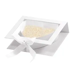 Heart Shaped Gift Box 8'x6'x2' Heart Shaped Mache Flowers Packaging Strawberries Sweets Gift Box with Clear Lid And Ribbon For Mother's Day, Father's Day, Valentine's Day, Confession and Gift Giving