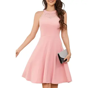 Women Cocktail Formal Wedding Dress Halter Evening Party Short Bridesmaid Holiday Prom Dresses for Teens 2026Gift