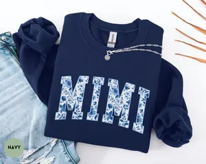 Floral Mimi Sweatshirt / Short Sleeve T-SHIRT, New Grandma Gift, Baby Shower Gift for Mimi, Floral Grandma Sweater, Mothers Day Gift for Mimi