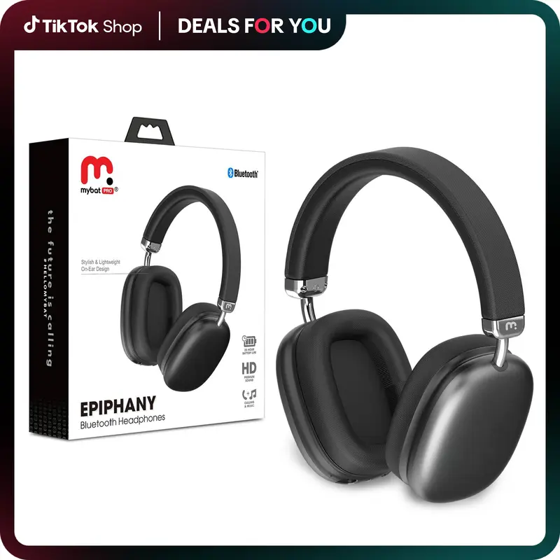 MyBat Pro Epiphany Bluetooth Headset, Wireless Headphones with Built-in Microphone with Elegant Design, Gaming Headset for Phones, Computers, MP3