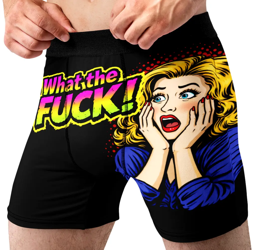 Random Stock Apparel What the F*ck?! Funny Men's Boxer Briefs Novelty Underwear