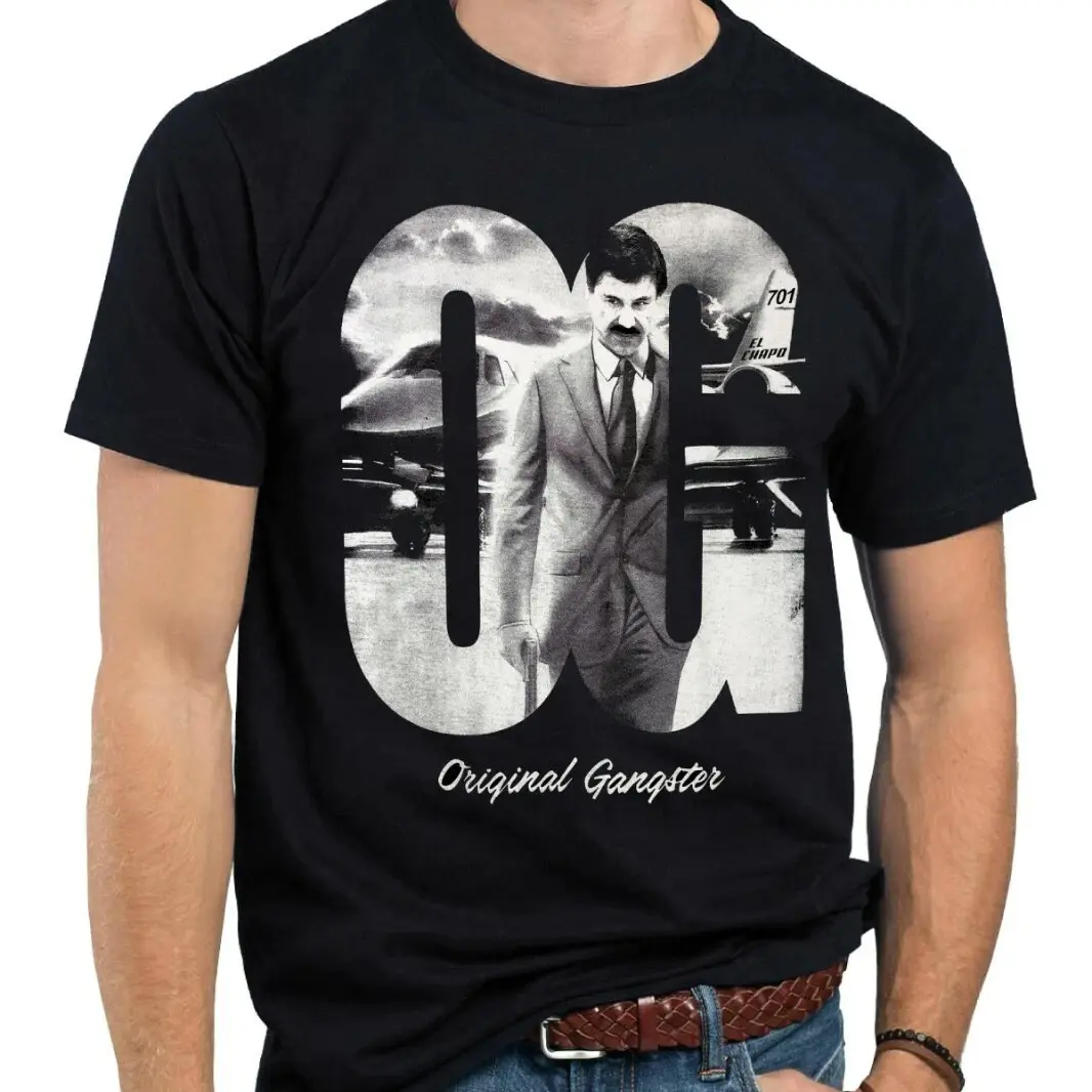 El Chapo Original Gangster Cartel Joaquin Guzman Novelty Tee Shirts Black New