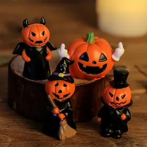 Mini Pumpkin Demon Resin Figurines Ideal Halloween Tabletop Decor And Holiday Presents