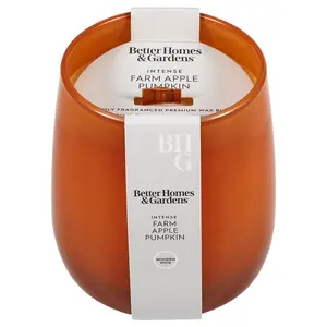Better Homes & Gardens Intense Farm Apple Pumpkin Scented Wooden 1-Wick Glass Jar Candle 14.5oz