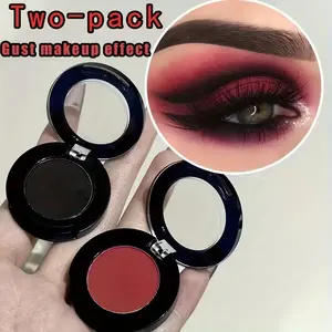 Gothic smoky red and black smoky eye eyeshadow set: A bold, gothic, Western-style smoky eye look, suitable for daring or everyday glamorous makeup. Colorful and creative eye makeup looks. A must-have for Halloween performances and parties.