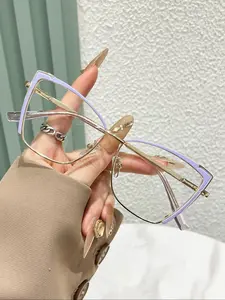 Fashion Cat Eye Frame Eyeglasses, New Style Anti-blue Light Eyeglasses for Women & Men, Fashion Eyeglasses for Work, Daily Clothing Decor, for Student Daily Use, Fashionable Frames Glasses