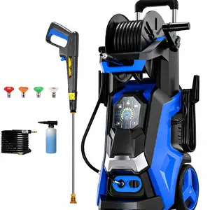 Electric Pressure Washer 2800 PSI MAX  Power Washer with Touch Screen 1.9 GPM Pressure Adjustable Cleaning Machine with Foam Cannon, 4 Quick Connect Nozzles, Inlet Hose & Filter for Cars/Fences/Driveways Cleaning Powerful Wheels