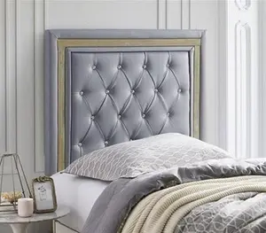 Tavira Allure Dorm Headboard - Alloy with Gold Crystal Border