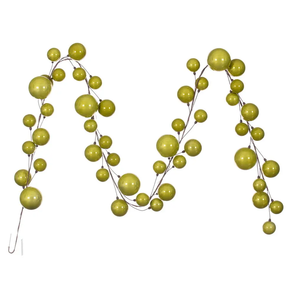 212 MAIN N222873 10 ft. Pearl Branch Ball Wire Garland with Hook, Lime Home Decor Ornaments, Ball Garland