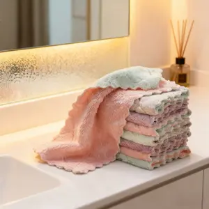 Non-Stick Oil Kitchen Rags, Thickened Absorbent Dishwashing Cloths, Multi-Purpose Stovetop Cleaning Towels, Lint-Free Household Wipes