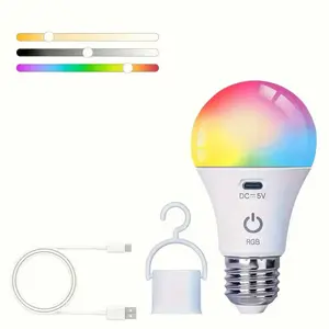 Magic Rechargeable Light Bulbs with Remote Control, E26 Cordless Battery Operated Light Bulb for Lamps, Wireless No Electricity Smart Battery Powered LED Bulb, 2200mAh/Dimmable/Timer