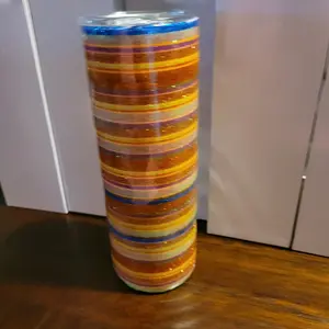 Stripe glitter tumbler epoxy