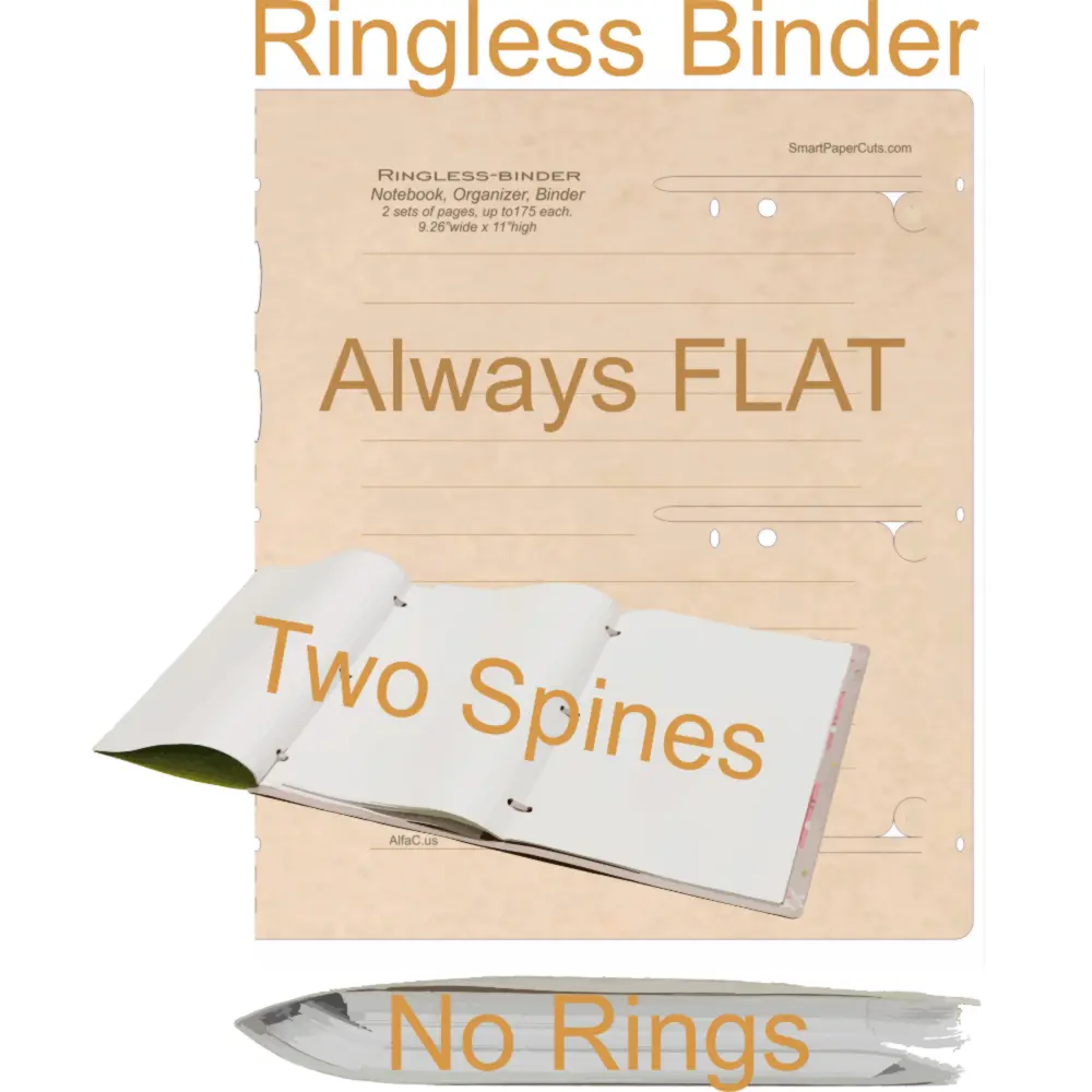A4 Ringless Binder – Lightweight, Lay-Flat Eco Organizer (350-Sheet Capacity), Kraft paper finish#18
