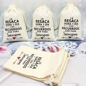 5/10/20 pieces beige gift packaging zippered bags, Spanish wedding party hangover drawstring bags, Valentine's Day party gift bags, Party Favors, suitable for parties, gift wrapping, and holidays