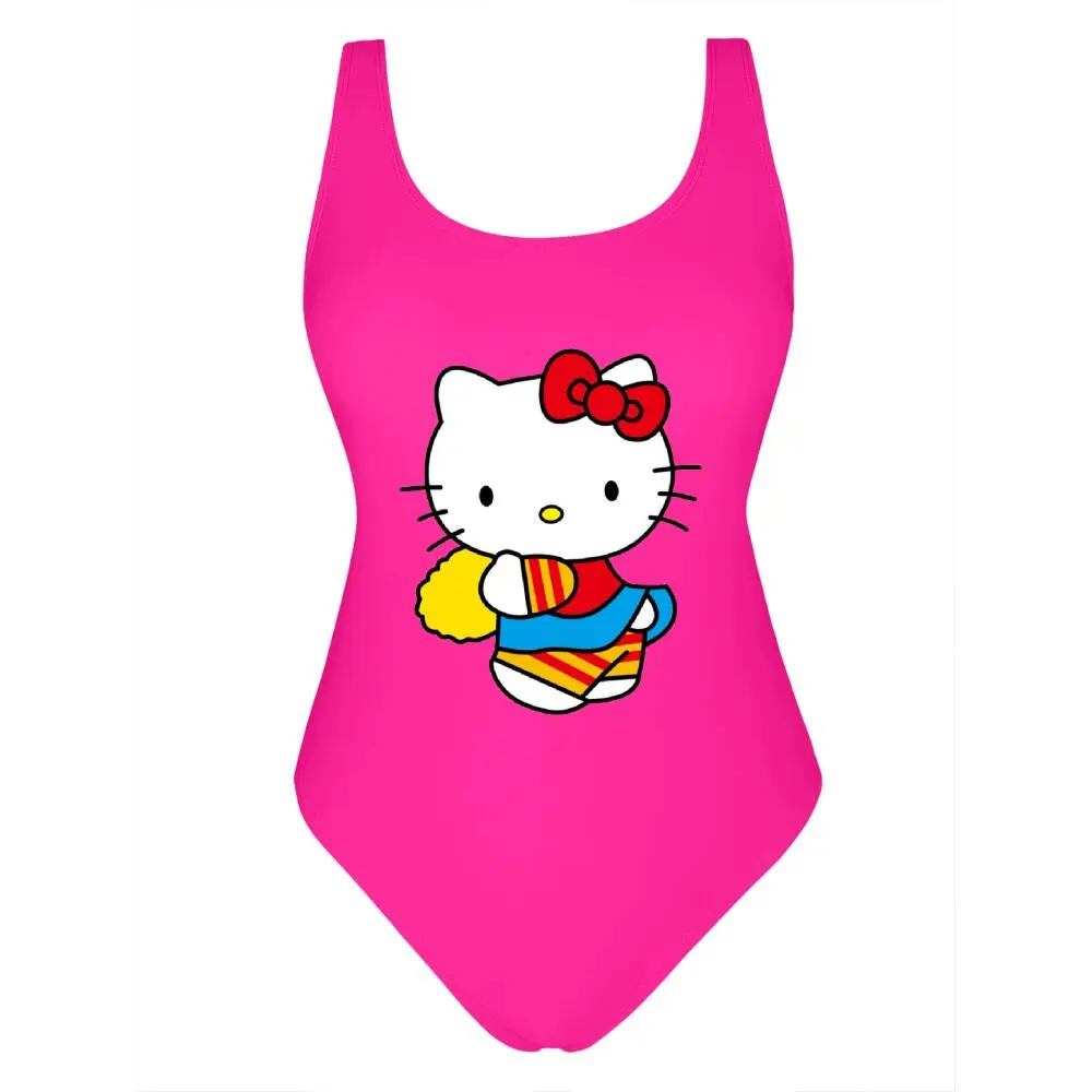 Sanrio Hello Kitty Women 200GSM Nylon One Piece Swim Suit UPF50+ Stretch Kawaii Beach Bathing Suit