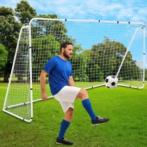 12 x 6/10 x 6.5/8 x 5 ft Soccer Goal for Backyard Portable Soccer Net and Steel Weatherproof Frame Folding Goals with 6 Ground Stakes for Adults Youth Outdoor  Competition