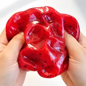 Crunchy ASMR Sound,Watermelon Ice Smoothie Slime Squishy Toy, Stretchy Moldable Squishy Fidget, Crunchy ASMR Stress Ball Desk Toy for Teens Adults Students, Fun Gift for School Office Home