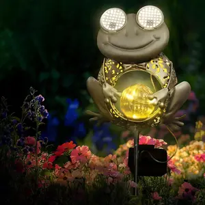 Solar Lights Outdoor Decor, Backyard Solar Lights, Solar Frog Yard Decorations Outdoor, Garden Glow Light, Garden Decorative, IP65 Waterproof, Gifts for Women Mom, for Yard Patio Lawn Pathway Landscape
