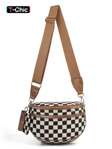 Checkerboard Pattern Bag, Casual Versatile Zipper Shoulder Bag with Adjustable Strap and Coin Purse, Minimalist Commuting Lightweight Shoulder Women's Bag, Fashion Crossbody Handbag, Casual Crossbody Bag, Casual Commuter Bag