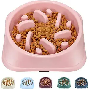 Slow Feeder Dog Bowls 2PCS, Anti-Choking Puzzle Dog Food Bowls, Anti-Slip Interactive Feeding Slow Down Eating, Bloat Stop Maze Dishes for Medium Breeds