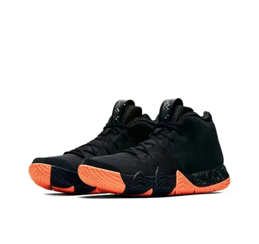 kyrie 4 Support stability,Vintage Multifunctional Basketball Shoes Black Silver Orange