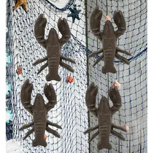 Ebros Cast Iron Nautical Cajun Creole Crawfish Baby Lobster Decorative Figurine Accent in Rustic Bronze Vintage Finish 3.75" Tall Coastal Southwestern Hanger Decor Crayfish Boil (4)
