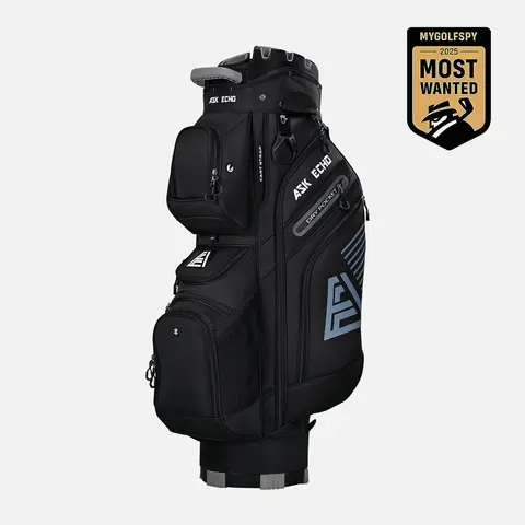Ask Echo T-LOCK Golf Cart Bag - 14-Slot Essential Golf Gear with Nylon Fabric Organized Storage, Full Dividers, Oversized Cooler Frees Room for Supplies for Enthusiasts