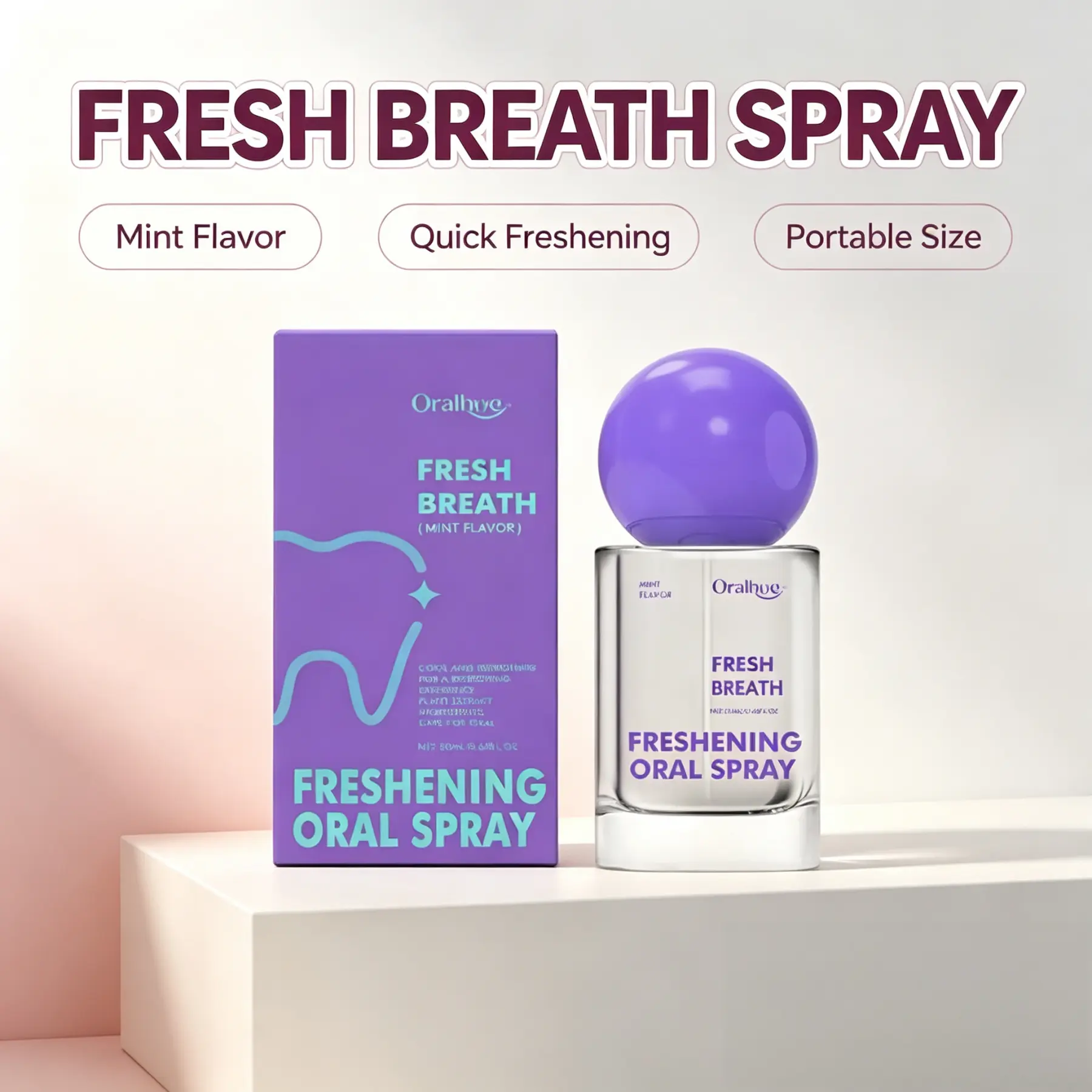 Probiotic Breath Oral Spray 0.68oz(20ml), Alcohol‑Free Travel‑Sized Oral Care Spray, Infused With Probiotics For Long‑Lasting Fresh Breath, Compact Portable Design, Ideal For On‑the‑Go Use, Refreshes Mouth Quickly For Daily Personal Oral Hygiene Routine