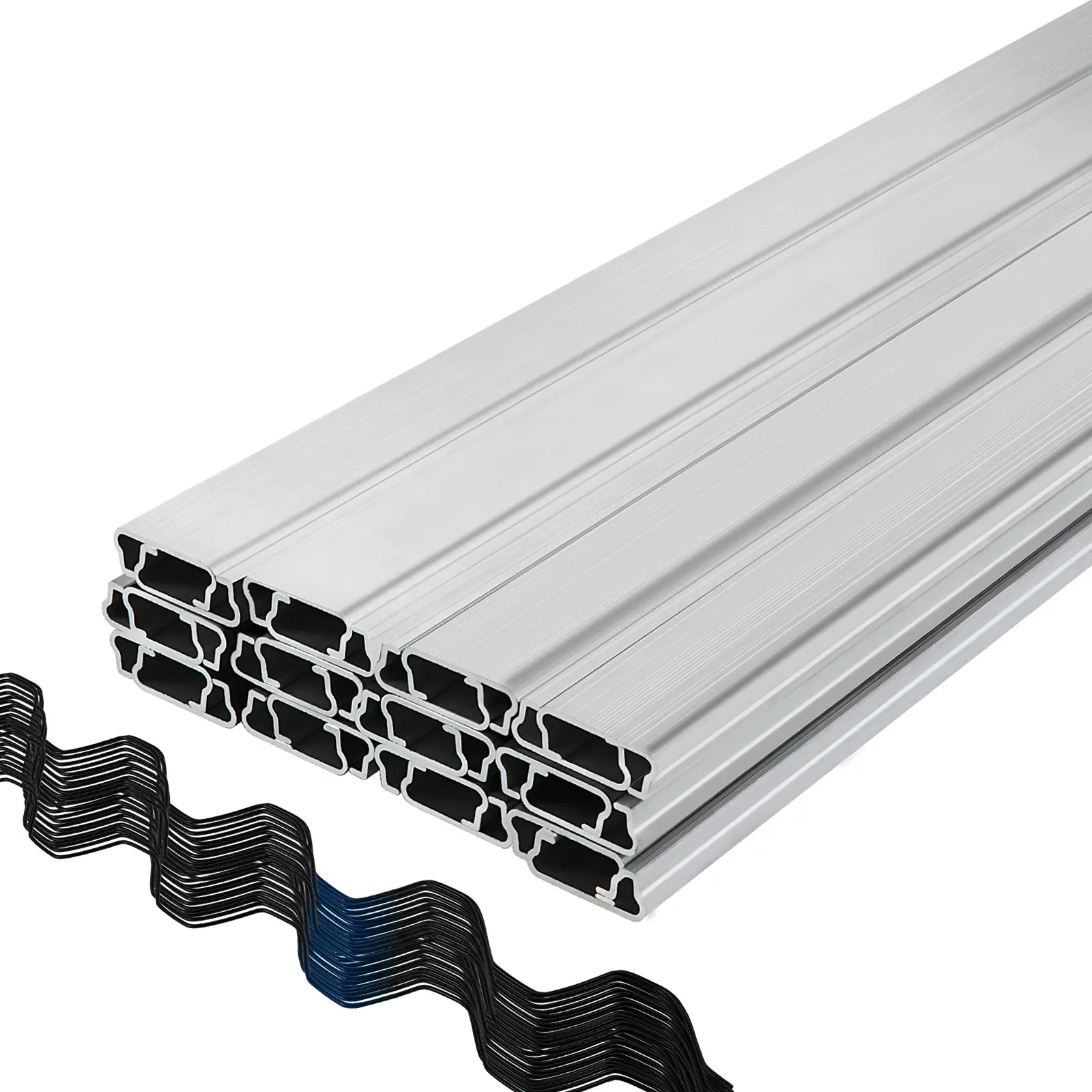 Spring Wire and Lock Channel,6.56ft Spring Lock & U-Channel Bundle for Greenhouse, 20 Packs PE Coated Spring Wire & Aluminum Alloy Channel, Plastic Poly Film or Shade Cloth Attachment with Screw