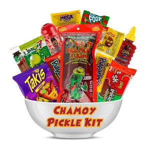 Chamoy Pickle Kit, Mexican Candy Mix Ready to make the Famous TikTok Trend, Includes Original Alamo Dill Pickle, Baby Lucas, Lucas Gusano, Skwinkles Salsaghetti, Tajin & Pulparindo by LookOn