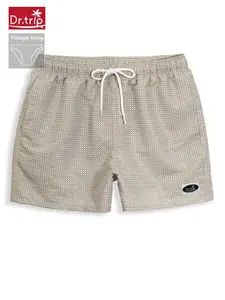 Men's Beach Shorts, Loose Fit Mesh Triangle Lining, Quick-Dry Swim Trunks, Casual Three-Quarter Length, Breathable and Comfortable
