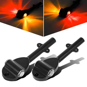 Partsam 2PCs RED/Amber LED Trailer Fender Lights, Led Clearance Marker Light Front Rear - Clear Lens, Trailer Fender clearance lights Assembly with Bracket over 80" Wide