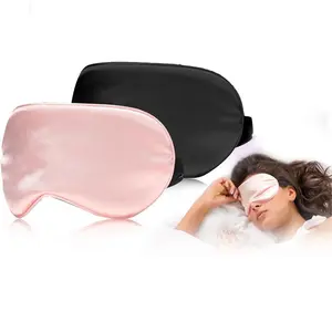 Sleep Mask Real Silk Sleep Eye Mask, Ultra Soft Unisex Light Blocking Eyemask, Adjustable Strap Side Sleeper Travel Eyemask, Sleeping Mask Strap