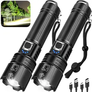 Flashlights High Lumens, 90000 Lumen Super Bright Led Flashlight with 5 Modes & 12H Long Runtime, Flash Light for Home Camping, IPX6 Waterproof Flashlights