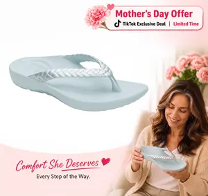 Aetrex Vicki Braided Thong Sandal - Mint Gloss | Arch Support Sandals for Foot Pain Relief & All-Day Comfort | Lightweight Walking Flip Flops