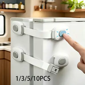 Drawer Locks, Safety Locks, Anti-Jam Multi-Function Drawer Locks, Toilet Drawer Locks, Cabinet Door Locks, Single Rod Button Operation, No Drilling Installation