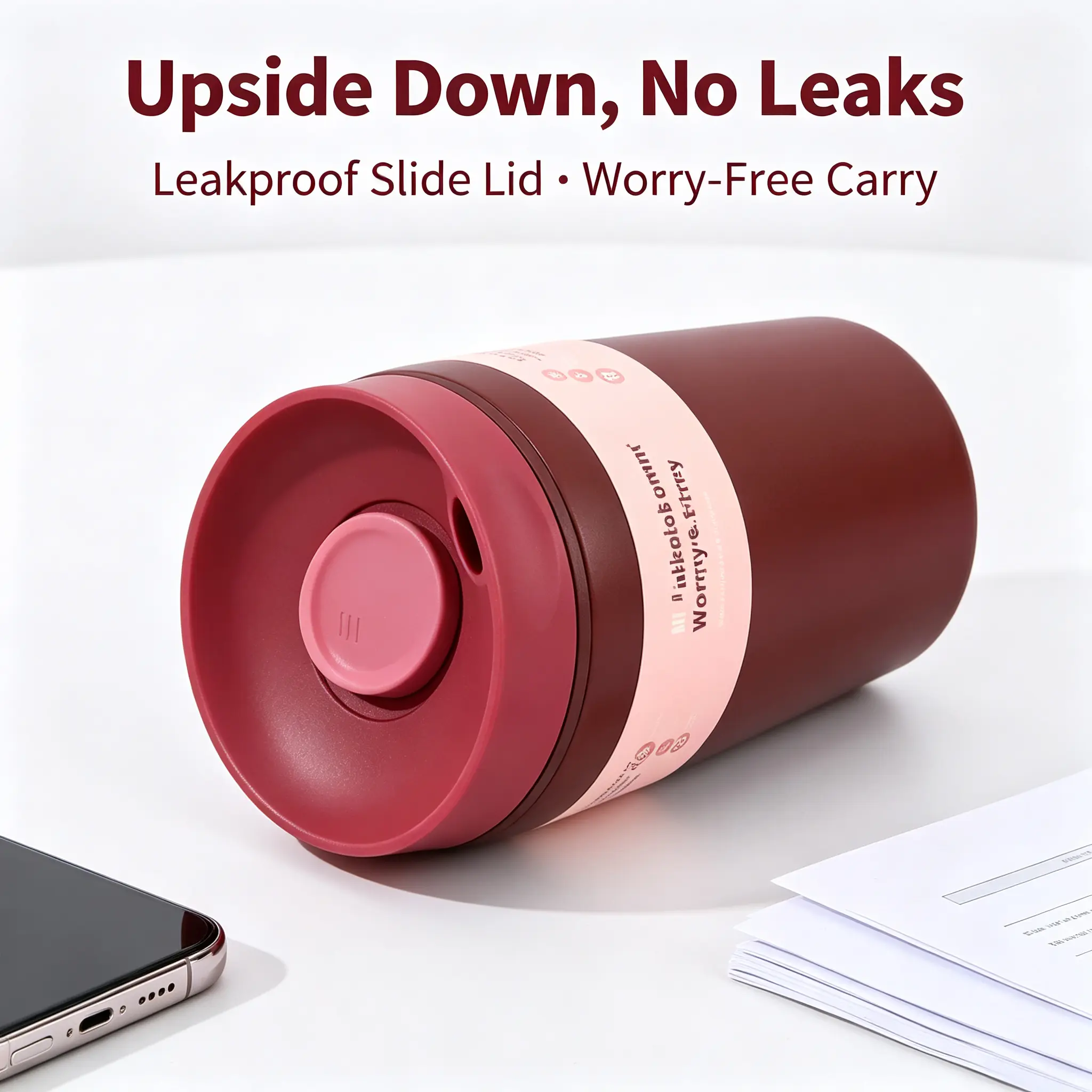 Slim 12oz Stainless Steel Tumbler with Lid, Compact Insulated Drink Cup for Car Holder, Office Desk and Outdoor Travel