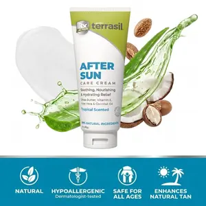 Terrasil After Sun Care Lotion with Aloe Vera, Shea Butter, Coconut Oil, & Vitamin E,(3 oz) Tropical Scent