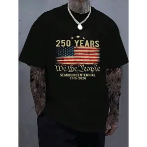'We The People’ 1776-2026 Semiquincentennial American Flag Tee for 250th USA Anniversary, Patriotic Style & Collector Gifts