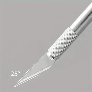 1 Pc Knife 5 Pcs Blade Blades Stainless Steel Blades Metal Blade Wood Carving Blade Replacement Surgical Scalpel Craft Tools Cutting Supplies