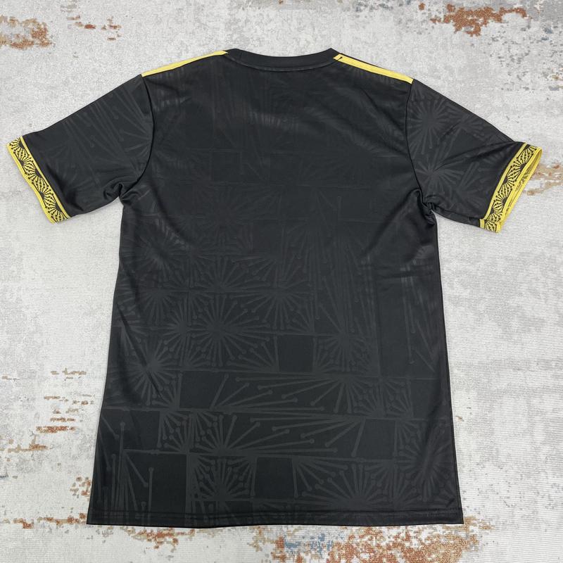 2025 Mexico National Team Home Black and Gold Short Sleeve Quick Dry Breathable Soccer Jersey