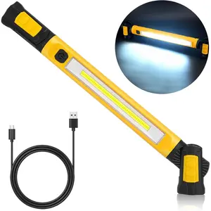 Work Light Flashlight, 5000mAh Rechargeable Underhood Lighting With Magnetic Base & Hanging Hooks, Handy Light For Car Repair/Garage/Job Site/Power Outage/Emergency, Waterproof Durable Ledlight, Boyfriend Husband Father'S Gift Electronic Door Loc mechanic