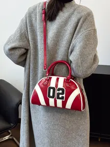 Women's Colorblock Shell Bag, Fashion Casual Shoulder Crossbody Handbag, Perfect Gift for Shopping & Travel, Bowling Ball Style